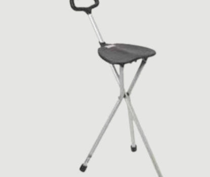 Rollator walker with seat and pouch